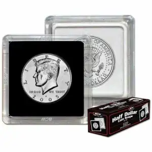 BCW 2x2 Coin Snaps Box - Half Dollar (Box of 25)