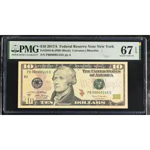 $10 2017-A Treasury seal. Small Size $10 Federal Reserve Notes 2045-B (2)