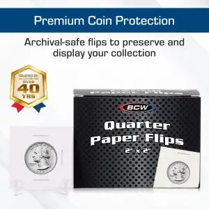 BCW 2x2 Staple Coin Flips - Quarter (Pack of 100)