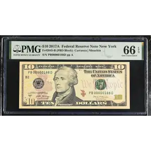 $10 2017-A Treasury seal. Small Size $10 Federal Reserve Notes 2045-B (2)