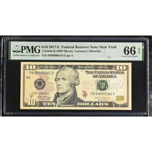 $10 2017-A Treasury seal. Small Size $10 Federal Reserve Notes 2045-B (2)