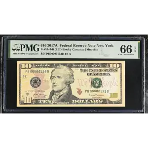 $10 2017-A Treasury seal. Small Size $10 Federal Reserve Notes 2045-B (2)