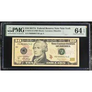 $10 2017-A Treasury seal. Small Size $10 Federal Reserve Notes 2045-B (2)