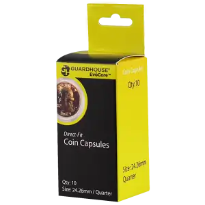 Quarter (24.3mm) Direct-Fit EvoCore Coin Capsules - 10 Pack