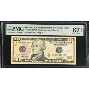 $10 2017-A Treasury seal. Small Size $10 Federal Reserve Notes 2045-B (2)