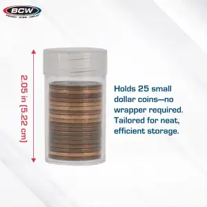 BCW Coin Tubes - Small Dollar (Lot of 5)