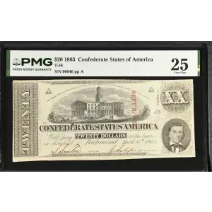 $20   Issues of the Confederate States of America CS-58 (2)