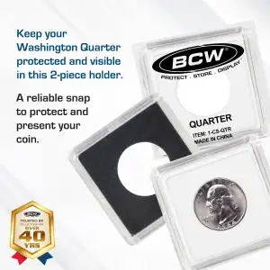 BCW 2x2 Coin Snaps - Quarter (Lot of 5)
