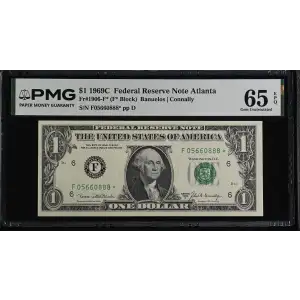 $1 1969-C. Green seal. Small Size $1 Federal Reserve Notes 1906-F* (2)