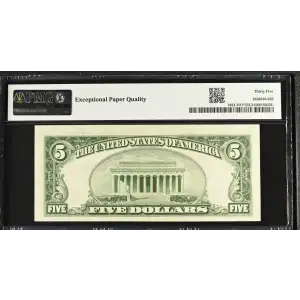 $5 1950 blue-Green seal. Small Size $5 Federal Reserve Notes 1961-I* (2)