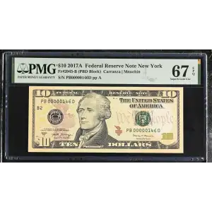 $10 2017-A Treasury seal. Small Size $10 Federal Reserve Notes 2045-B (2)