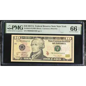 $10 2017-A Treasury seal. Small Size $10 Federal Reserve Notes 2045-B (2)