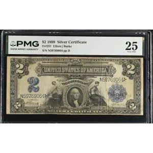 $2 1899 Blue Silver Certificates 257 (2)