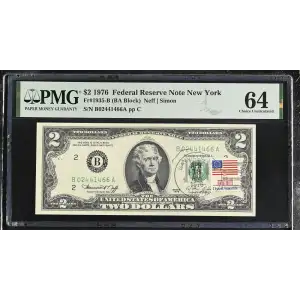 $2 1976 Green seal Small Size $2 Federal Reserve Notes 1935-B (2)