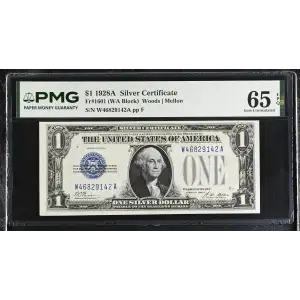 $1 1928-A blue seal. Small Silver Certificates 1601 (2)