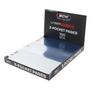 BCW 3 Pocket Large Currency Binder Pages - (Box of 100)