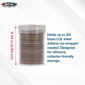 BCW Coin Tubes - Large/Silver Dollar (Lot of 5)