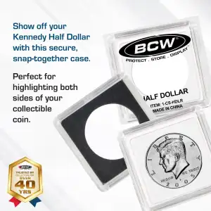 BCW 2x2 Coin Snaps - Half Dollar (Lot of 5)
