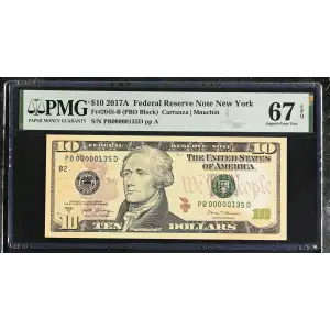 $10 2017-A Treasury seal. Small Size $10 Federal Reserve Notes 2045-B (2)