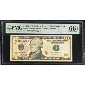 $10 2017-A Treasury seal. Small Size $10 Federal Reserve Notes 2045-B (2)