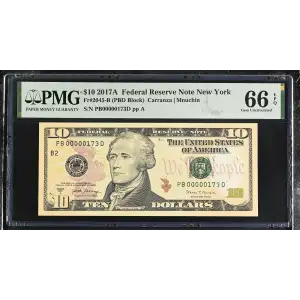 $10 2017-A Treasury seal. Small Size $10 Federal Reserve Notes 2045-B (2)