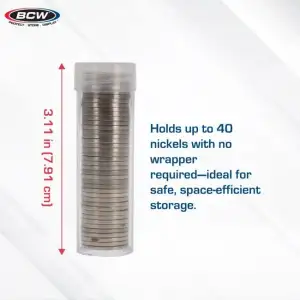BCW Coin Tubes - Nickel (Lot of 5)