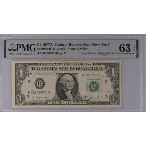 $1 1977-A. Green seal. Small Size $1 Federal Reserve Notes 1910-B (2)