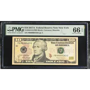 $10 2017-A Treasury seal. Small Size $10 Federal Reserve Notes 2045-B (2)