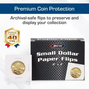BCW 2x2 Staple Coin Flips - Small Dollar (Pack of 100)
