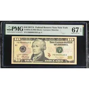 $10 2017-A Treasury seal. Small Size $10 Federal Reserve Notes 2045-B (2)