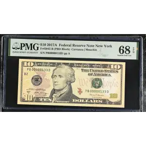 $10 2017-A Treasury seal. Small Size $10 Federal Reserve Notes 2045-B (2)