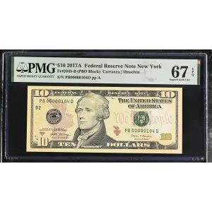 $10 2017-A Treasury seal. Small Size $10 Federal Reserve Notes 2045-B (2)