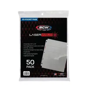 BCW Laserweld 20 Pocket 2x2 Binder Pages - (Pack of 50)