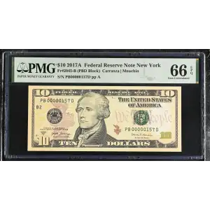 $10 2017-A Treasury seal. Small Size $10 Federal Reserve Notes 2045-B (2)