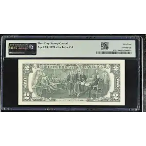 $2 1976 Green seal Small Size $2 Federal Reserve Notes 1935-L (2)