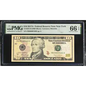 $10 2017-A Treasury seal. Small Size $10 Federal Reserve Notes 2045-B (2)