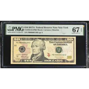 $10 2017-A Treasury seal. Small Size $10 Federal Reserve Notes 2045-B (2)