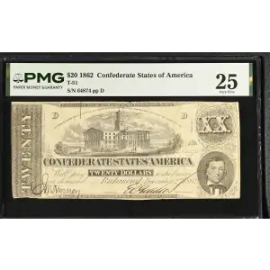 $20   Issues of the Confederate States of America CS-51 (2)