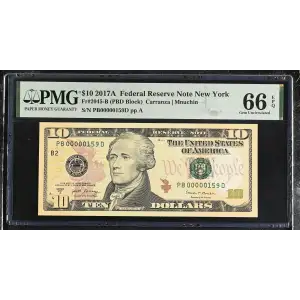 $10 2017-A Treasury seal. Small Size $10 Federal Reserve Notes 2045-B (2)
