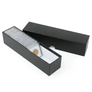 BCW Single Row 2x2 Coin Box - 2x2x9 - Black
