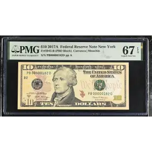 $10 2017-A Treasury seal. Small Size $10 Federal Reserve Notes 2045-B (2)
