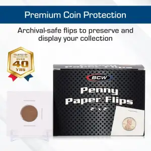 BCW 2x2 Staple Coin Flips - Penny/Cent (Pack of 100)