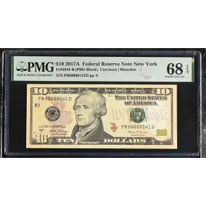 $10 2017-A Treasury seal. Small Size $10 Federal Reserve Notes 2045-B (2)