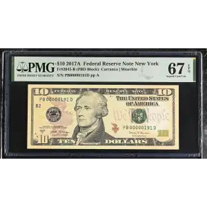 $10 2017-A Treasury seal. Small Size $10 Federal Reserve Notes 2045-B (2)