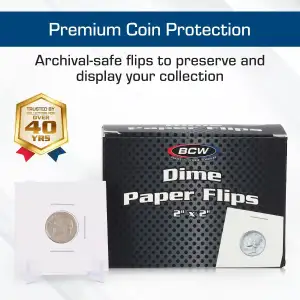 BCW 2x2 Staple Coin Flips - Dime (Pack of 100)