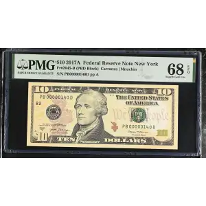 $10 2017-A Treasury seal. Small Size $10 Federal Reserve Notes 2045-B (2)