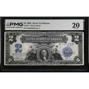 $2 1899 Blue Silver Certificates 257 (2)