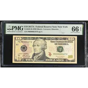 $10 2017-A Treasury seal. Small Size $10 Federal Reserve Notes 2045-B (2)