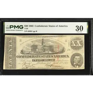 $20   Issues of the Confederate States of America CS-58 (2)