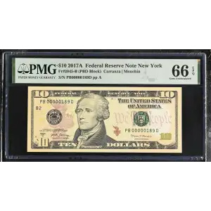 $10 2017-A Treasury seal. Small Size $10 Federal Reserve Notes 2045-B (2)